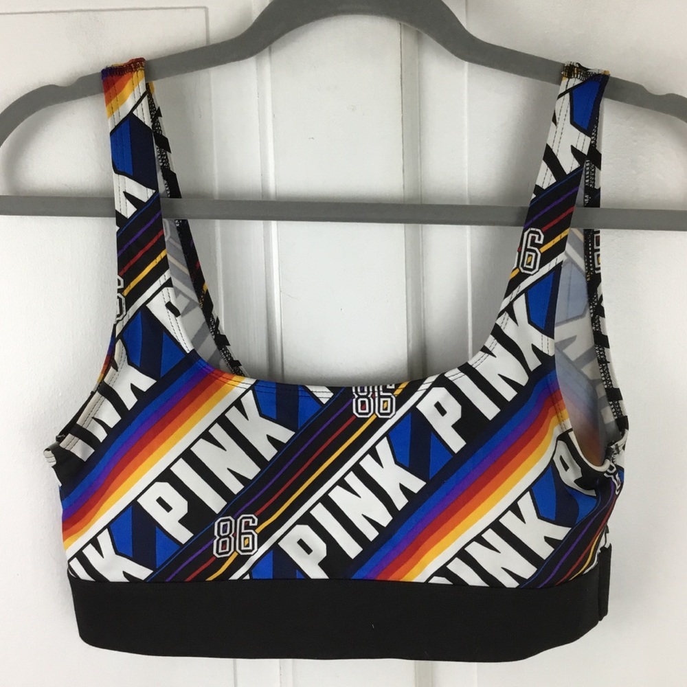 Victoria's Secret PINK Ultimate Sports Bra Multicolor Striped